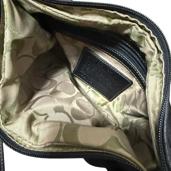 Coach A04K-6671 Hobo Shoulder Bag Pochette Black Nylon/Leather Strap/Trim - Picture 12 of 16